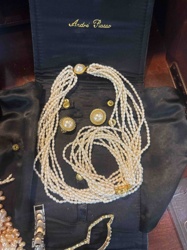 Andre Piasso Seed Pearl Multi-Strand Necklace and Earring Set