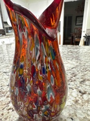 Murano Millefiori Art Glass Vase