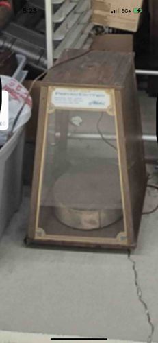 Vintage Wooden Countertop Display Case with Glass Front
