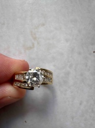 Gold and Diamond Engagement Ring Set