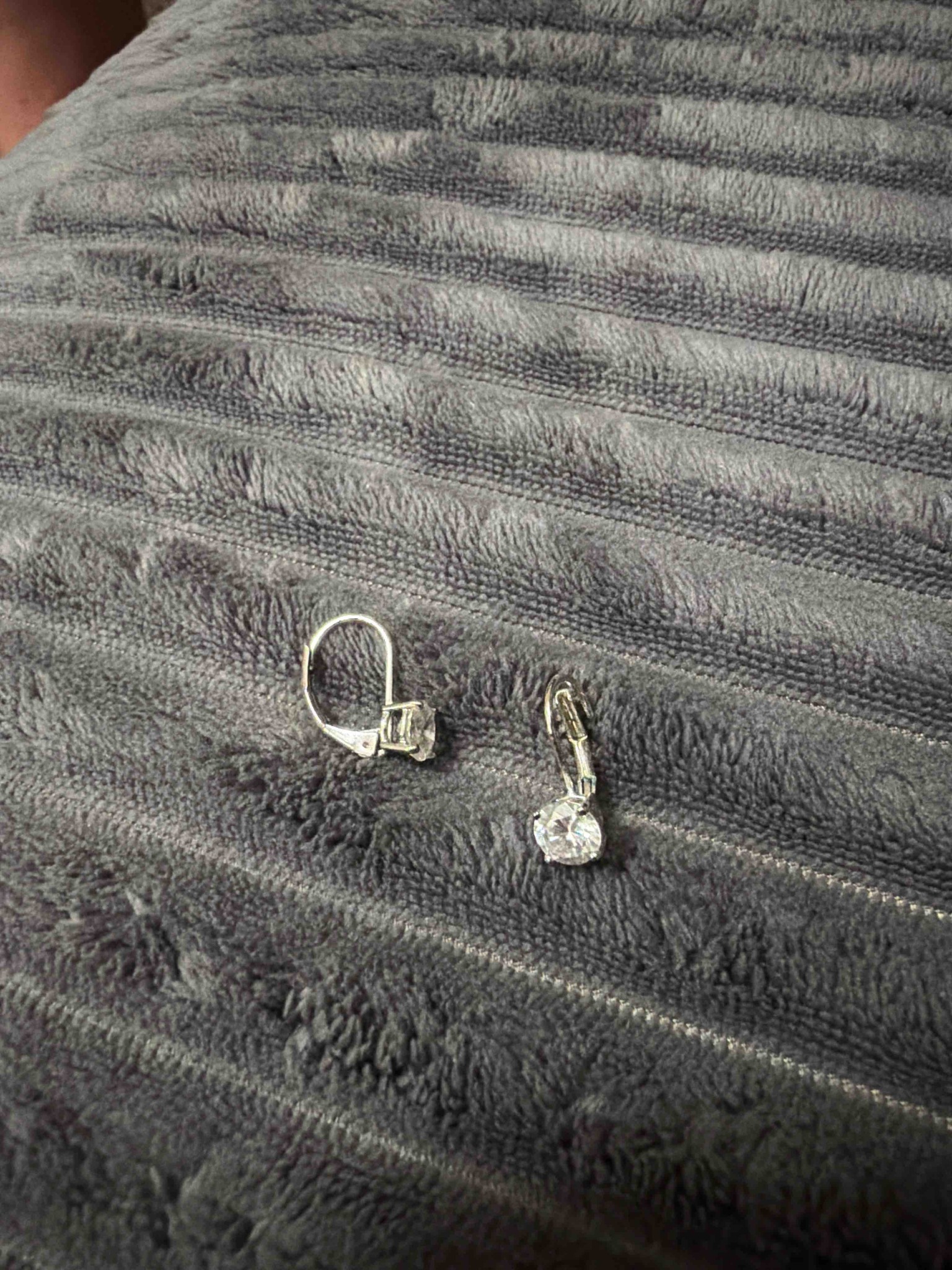 Round-Cut Leverback Earrings with Diamond-Simulant/Crystal Settings