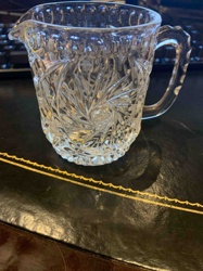 Pressed Glass Creamer Pitcher with Starburst Pattern