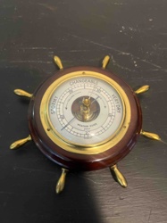 Nautical Themed Ship's Wheel Aneroid Barometer