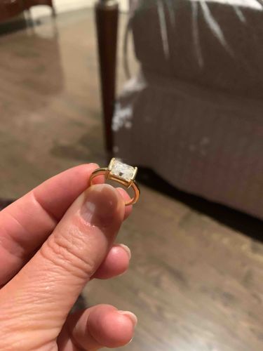 Yellow Gold Moissanite Solitaire Ring