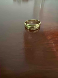 Gold-Toned Band Ring with Pavé Accents