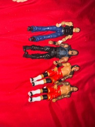 Used WWE Wrestling Action Figures (Dean Ambrose, Roman Reigns, The Usos)