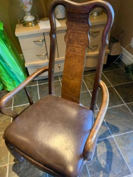 Chinese Hardwood Armchair with Carved Backrest