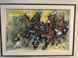 Horse Race Painting by Ernst Arno