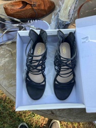 Cato Black Strappy Heeled Sandals