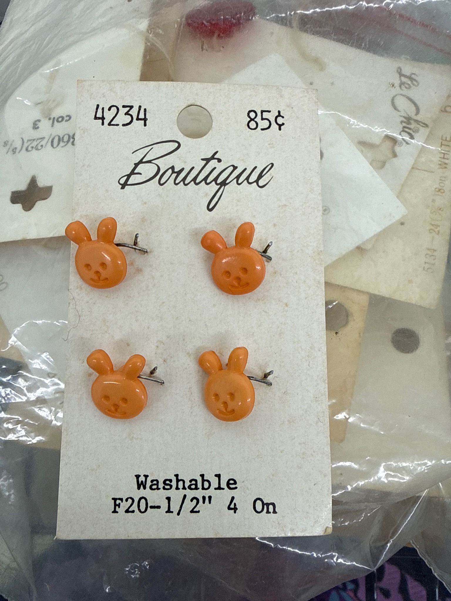 Submitted photo of Vintage Boutique novelty bunny buttons (not authenticated)