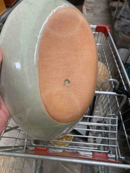 Two-Tone Glazed Ceramic Bowl with Terracotta Base