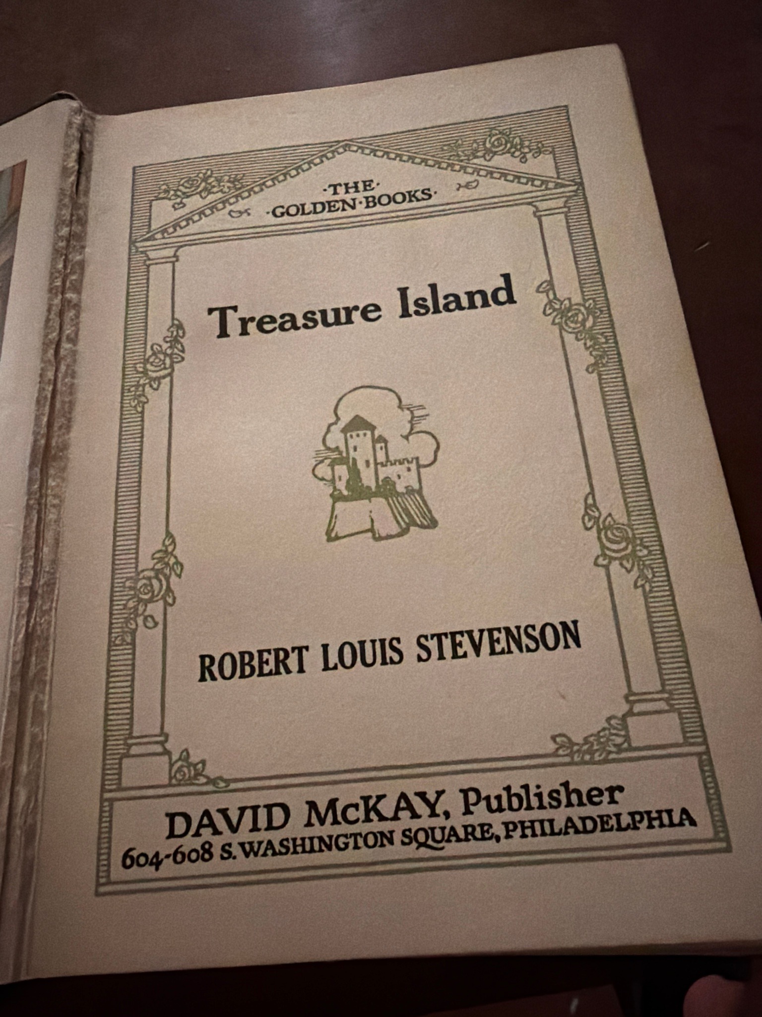 Submitted photo of Treasure Island by Robert Louis Stevenson, published by David McKay (not authenticated)