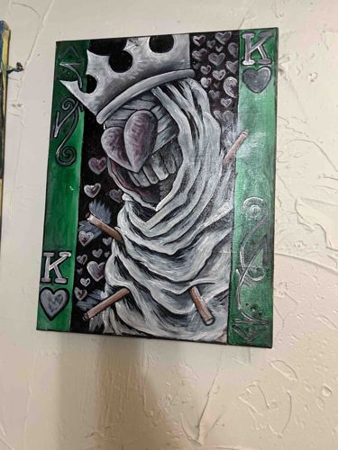 King of Hearts Themed Canvas Painting