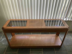 Mid-Century Modern Wood and Glass Coffee Table