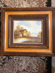 Ralph Homan 'Water Mill Landscape' Oil Painting on Wood