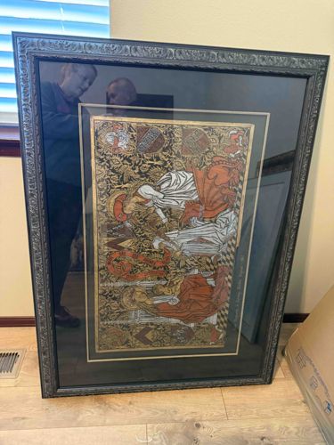 Framed Medieval-Style Illuminated Print