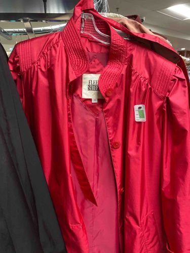 Fleet Street Vintage Red Satin Trench Coat