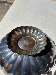 Fluted Silver-Toned Serving Bowl