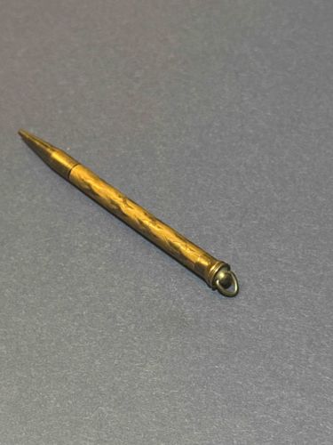 Antique Brass Mechanical Pencil with Engraved Pattern