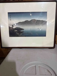 Hasui Kawase 'A Lakeside Inn' Woodblock Print