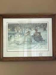 "The Skater's Waltz" (Skating with Jesus) Framed Print by Liz Lemon Swindle