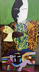 Abstract Multi-Paneled Acrylic Painting