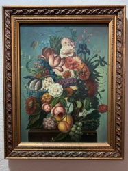 Floral Still Life with Fruit Painting by Sauller/Sandler