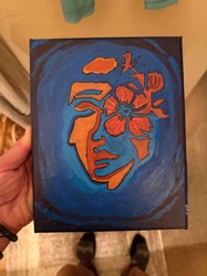 Abstract Floral Profile Painting