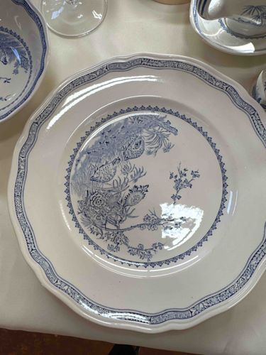 Blue and White Transferware Dinner Plate