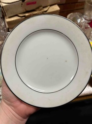 Noritake China Coupe Salad/Dessert Plate with Platinum Trim