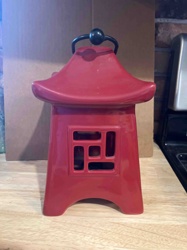 Ceramic Pagoda Style Lantern/Candle Holder