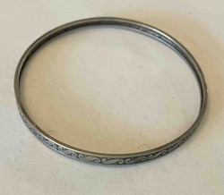 Sterling Silver Engraved Bangle