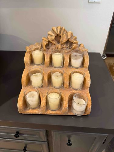 Tiered Neo-Classical Cast Stone Votive Candle Holder