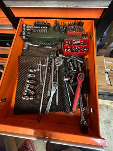 Assorted Hand Tools in Tool Chest Drawer
