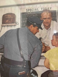 Reproduction Print of 'The Runaway' likely by Norman Rockwell