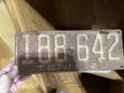 Antique Tennessee License Plate (1925)