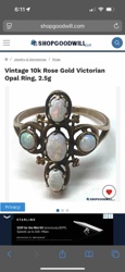 Vintage 10k Rose Gold Victorian Opal Ring