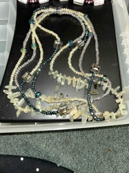Multi-Strand Beaded Necklace with Mixed Glass Beads