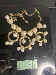 Gold-Tone Faux Pearl Statement Necklace