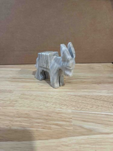Carved Stone Donkey Figurine with Pack