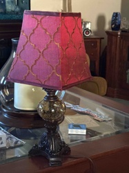 Ornate Table Lamp with Quatrefoil Shade