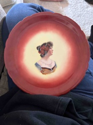 Edwardian Style Decorative Plate with Portrait of a Woman