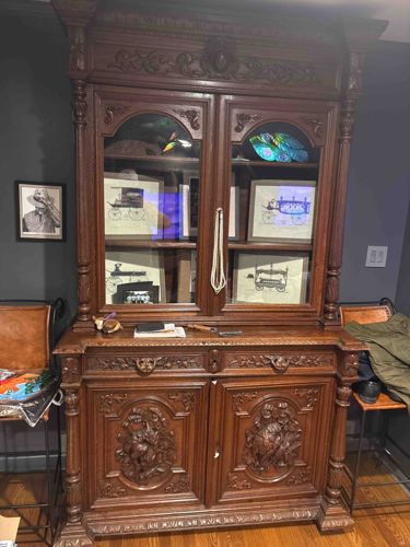French Henry II Style Carved Walnut Buffet à Deux Corps