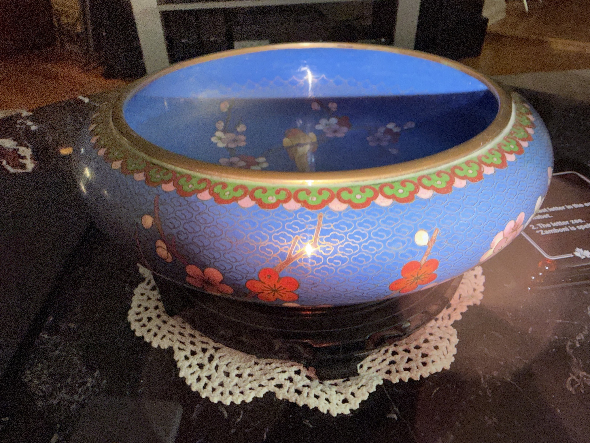 Submitted photo of Cloisonne porcelain decorative bowl