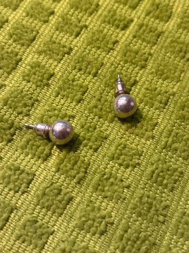Pair of Silver Bead Stud Earrings