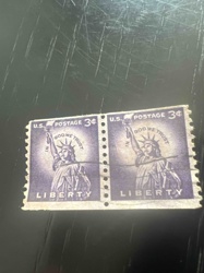 U.S. 3-Cent 'Liberty' Postage Stamps (Block of Two)