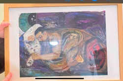 Sleeping Man and Dog by Lindsay Orcutt