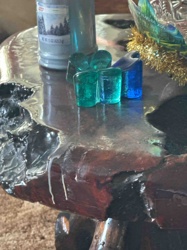Live-Edge Wood Coffee Table with Resin Top