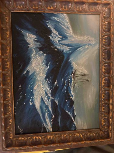 Maritime Storm Scene Oil Painting