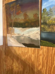 Autumn River Landscape Painting